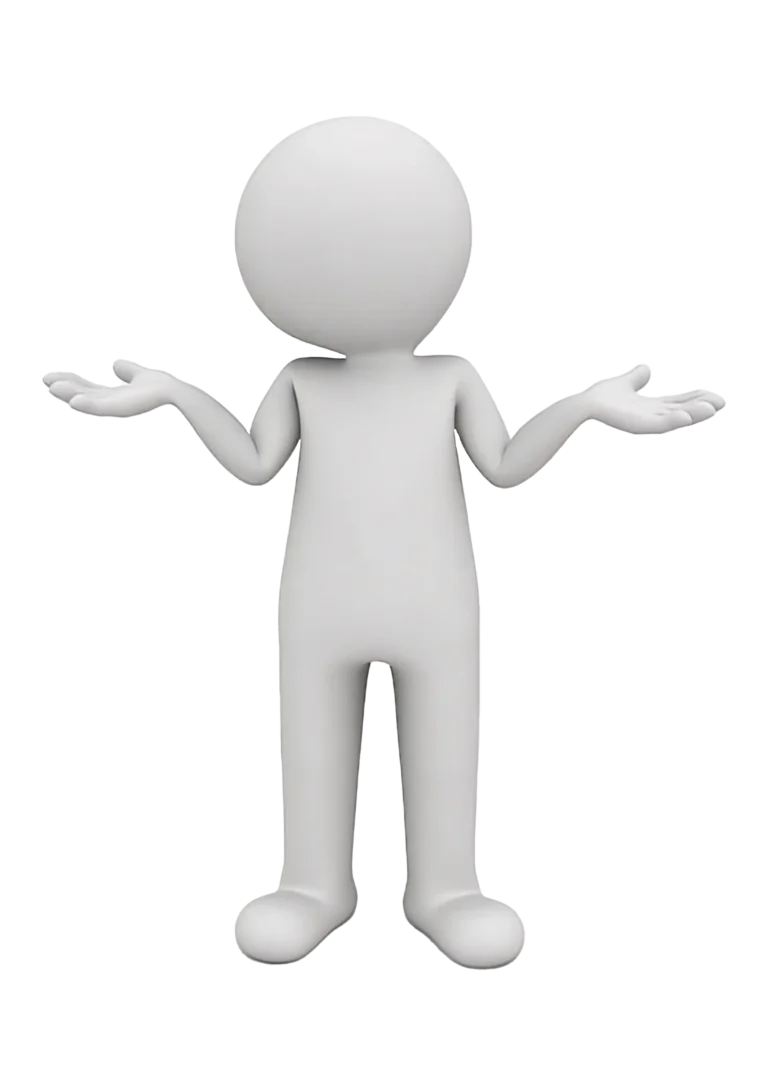 A design of a character shrugging, digital marketing strategist in kochi